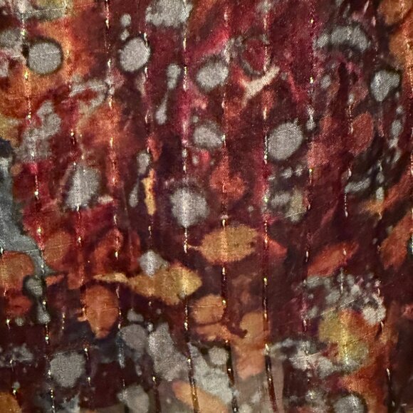 Lafayette 148 | Silk Blend Metallic Sheer Blouse | Brown | Size: S - Picture 3 of 10